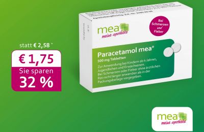 Paracetamol 500 mg Filmtabletten - schmerzstillend und fiebersenkend: Juni-Angebot der Rabenfels-Apotheke Herten