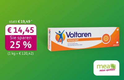 Gegen Schmerzen - Voltaren Schmerzgel: April-Angebot der Rabenfels-Apotheke Herten