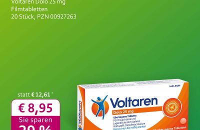 Voltaren Dolo Filmtabletten: August-Angebot in der Rabenfels-Apotheke Herten
